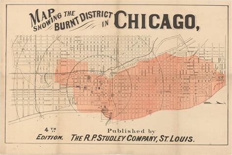 Vivid map of the Chicago Fire - Rare & Antique Maps