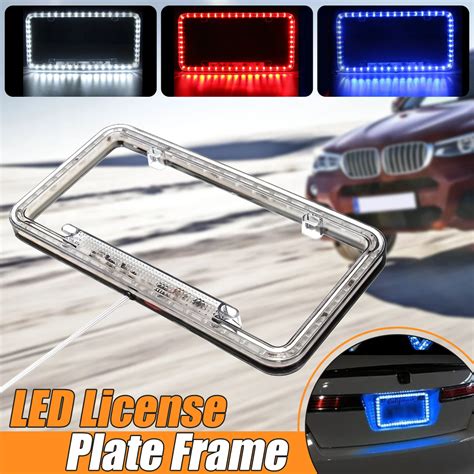 Universal Car License Plate Frame LED Lighting Acrylic Plastic License ...