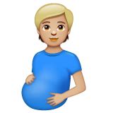 Pregnant Person: Medium-Light Skin Tone Emoji 🫄🏼