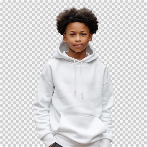 Premium PSD | White hoodie mockup child's editable psd on isolated backdrop