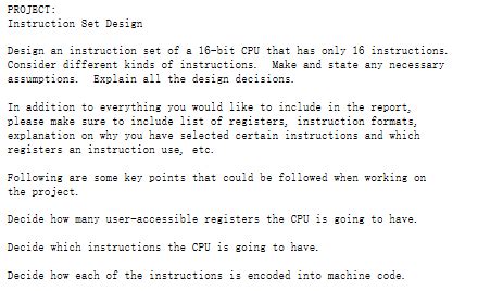 Solved Instruction Set Design Design an instruction set of | Chegg.com