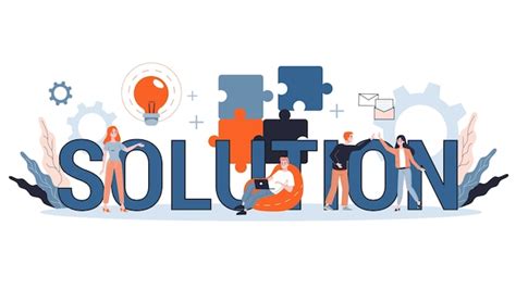 Premium Vector | Solution concept illustration. solving the problem and ...