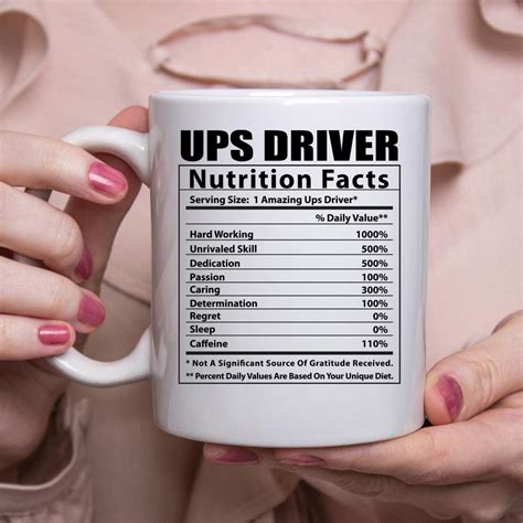 Funny Ups Driver Nutritional Facts White Coffee Mug 11oz | Etsy