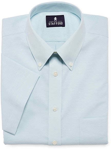 jcpenney Stafford Travel Short Sleeve Wrinkle Free Oxford Dress Shirt ...