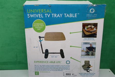 Able Life Universal Swivel TV Tray Table, Portable Laptop Desk, Adjustable Couch | eBay