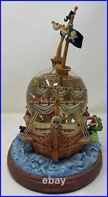 PETER PAN Disney You Can Fly Pirate Ship Snow Globe Music Box Collectable | Snow Globe Disney