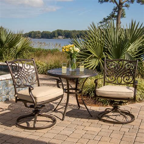 Shop Hanover Outdoor Furniture Traditions 3-Piece Bronze Aluminum Patio Dining Set at Lowes.com