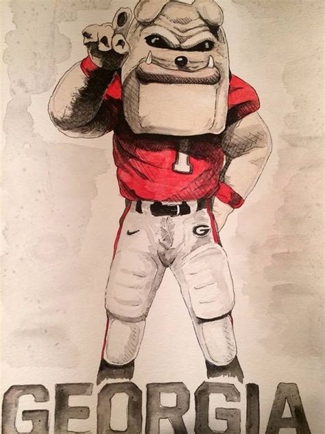 UGA Mascot Watercolor Art