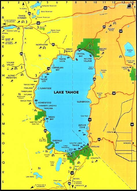 Lake Tahoe Campground Map - California - Lake Tahoe California Map ...