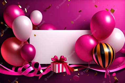 Premium Photo | Happy birthday background with balloons, a gift box and ...