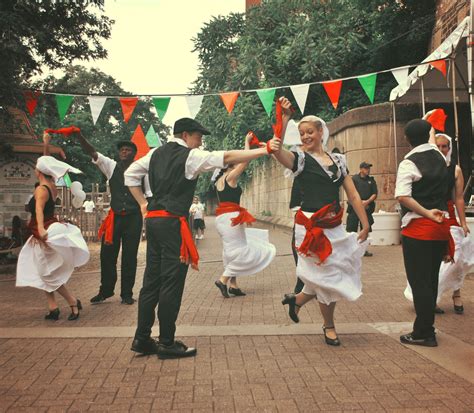 Another tradition is the Italian folk dance, as seen in the picture ...