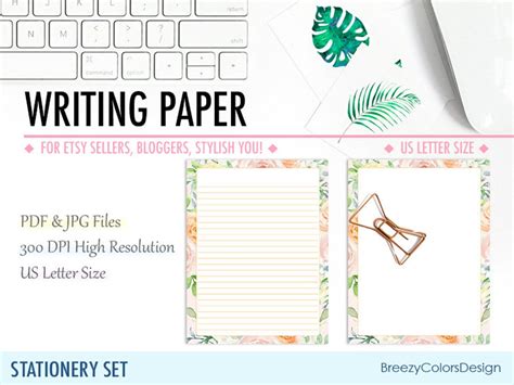 Writing Paper Printable Lines Notebook Refill Lined | Etsy