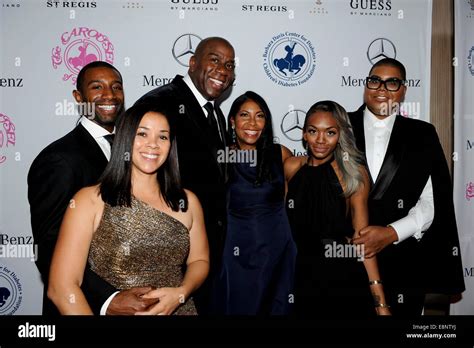 Magic Johnson, wife Cookie Johnson, children Elisa Johnson, Andre ...