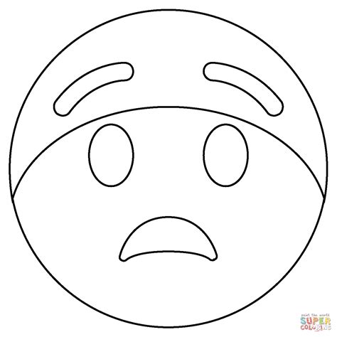 Fearful Face Emoji coloring page | Free Printable Coloring Pages