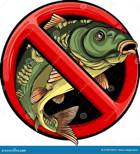 Vector No Fish Forbidden Sign Symbol on White Background. Stock Vector - Illustration of icon ...