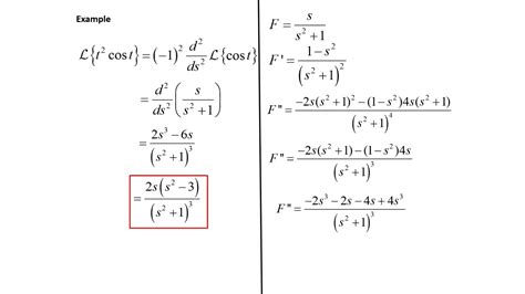 Differential Equations: Laplace Transforms - Derivative of a transform ...