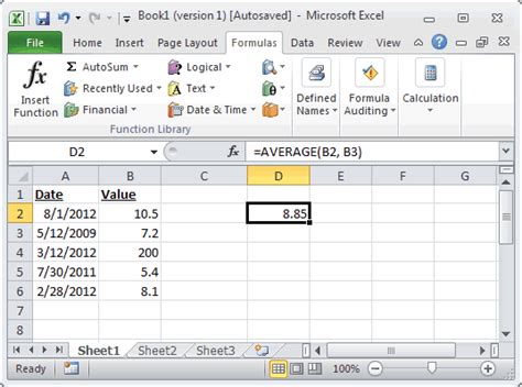 MS Excel: How to use the AVERAGE Function (WS)