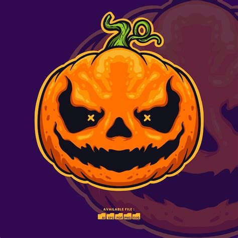 Premium Vector | Scary pumpkin head illustration