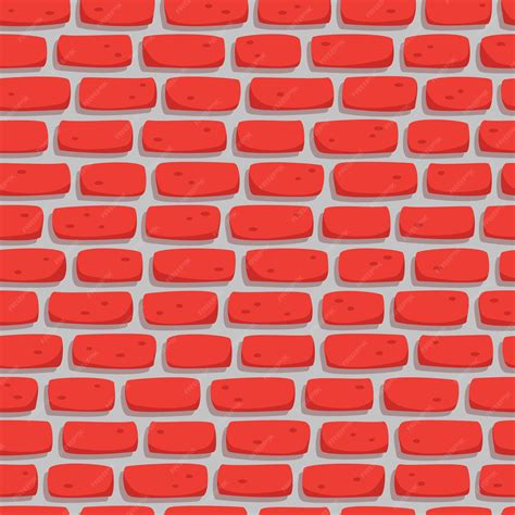 Premium Vector | Red brick wall seamless pattern