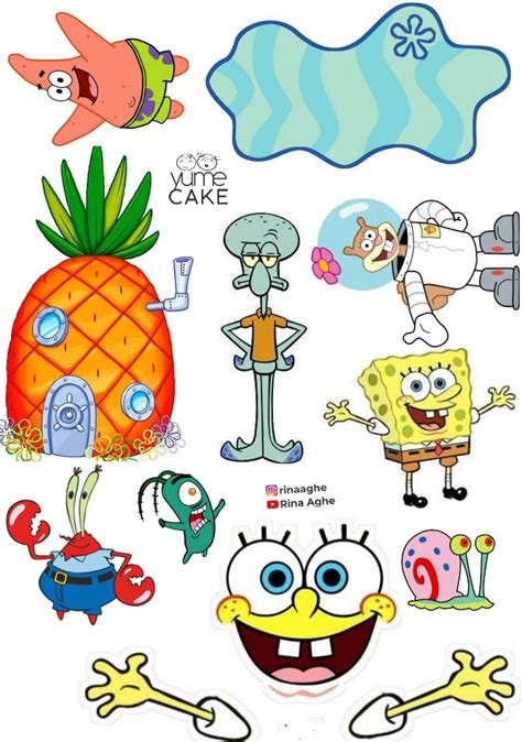 Spongebob topper cake printable