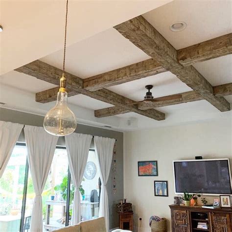 Tray ceiling accentuated with exposed wood ceiling beams! 😍 #woodbeams ...