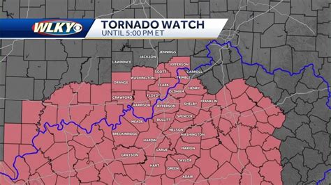 Tornado warning issued in central Kentucky - YouTube