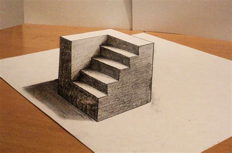 How to draw - 3d cube with stairs - Anamorphic Drawing - Optical illusion | 3d drawings