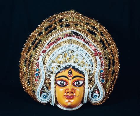 Kala Kshetram, Durga mask used in Chhau dance, Chorida, Purulia,...