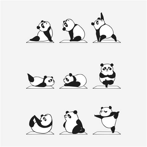 Panda Yoga | huebucket's Artist Shop | Panda tekening, Schattige ...