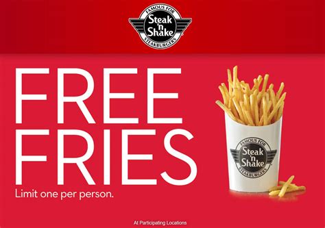 Free french fries at Steak n Shake restaurants #steaknshake | The ...