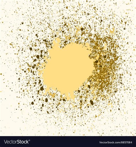 Gold paint splash splatter and blob on white Vector Image