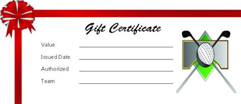 Printable Golf Gift Certificate Template - Printable Templates