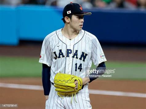 Roki Sasaki of Team Japan pitches during the 2023 World Baseball ...