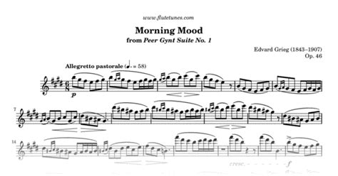 Morning Mood from Peer Gynt Suite No. 1 (E. Grieg) - Free Flute Sheet Music | flutetunes.com