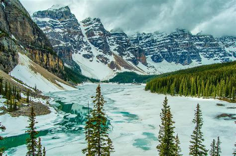 Canada Moraine Lake Winter Frozen Photograph by Marvin Juang