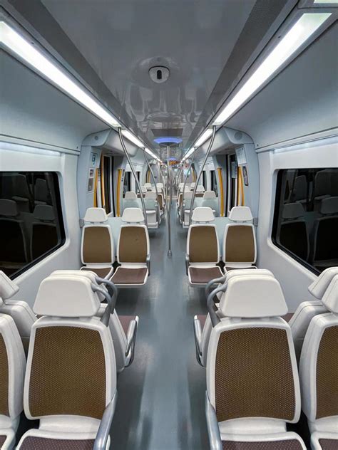 empty train car seats, train mode of transportation 12415900 Stock ...