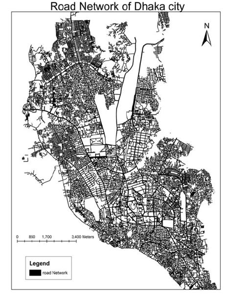 Map of road network in Dhaka; Source: DAP, 2004 | Download Scientific Diagram