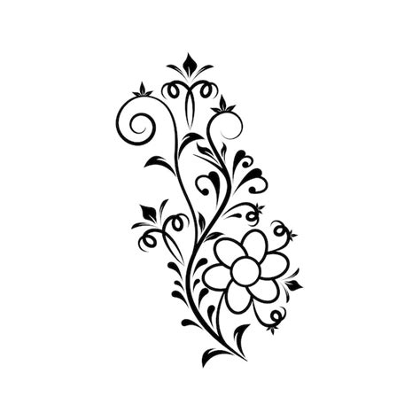 Premium Vector | Black and white floral design vector in illustration ...