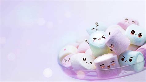 Download Cute Doodle Eyes Pastel Marshmallow Wallpaper | Wallpapers.com