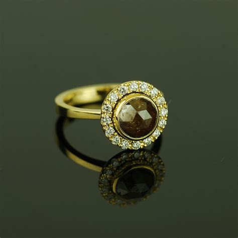 18ct Gold Rose Cut Brown Diamond Ring - Dominic Walmsley