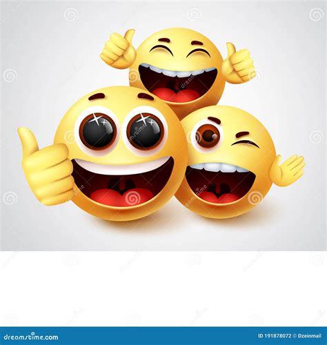 Smiley Emoji Friends Character Vector Design. Emojis Smiley Of ...