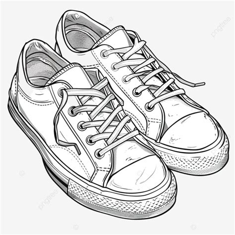 Outline Sneakers Shoes Footwear, Sneakers, Outline, One Line PNG Transparent Image and Clipart ...