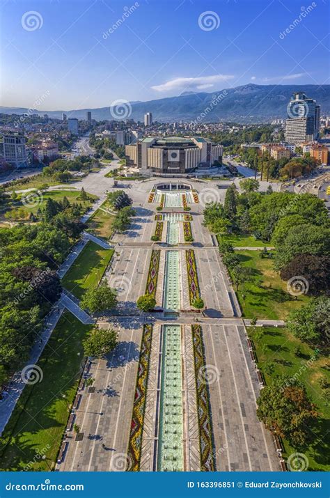 Amazing Aerial Panorama of National Palace of Culture in the City of ...