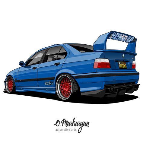 BMW M3 E36 Sedan vector art :: Behance