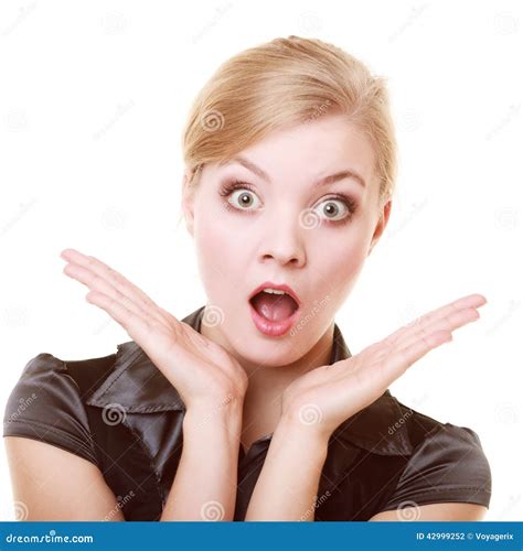 Portrait of Surprised Businesswoman Shocked Woman Stock Photo - Image ...