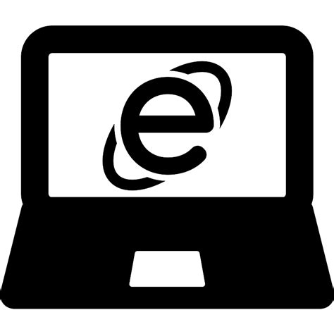 Internet Explorer Logo On Laptop Computer Vector SVG Icon - SVG Repo