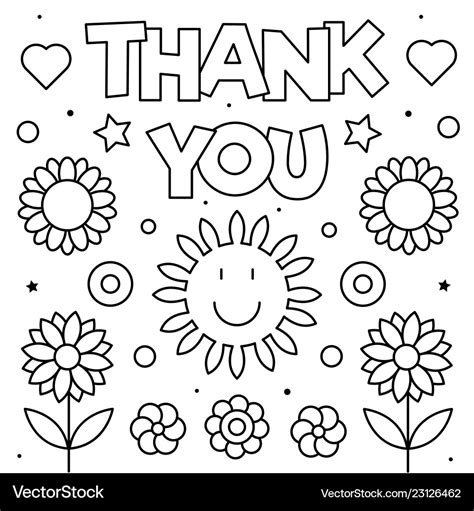 Thank You Card Coloring Page Printable