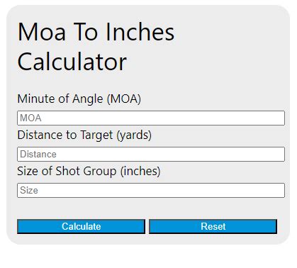 Moa To Inches Calculator - Calculator Academy