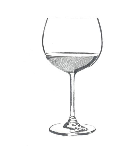 Wine glass | Quick pencil drawing of a wine glass used in a … | Flickr