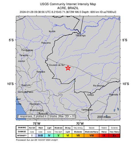 Magnitude-6.5 earthquake occurs in Acre State, Brazil — Earth Changes ...